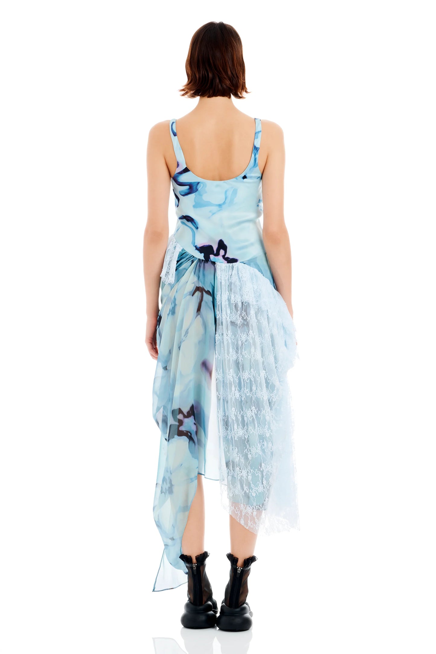 SKY WATERCOLOR FLORAL AMMI FANNY DRESS