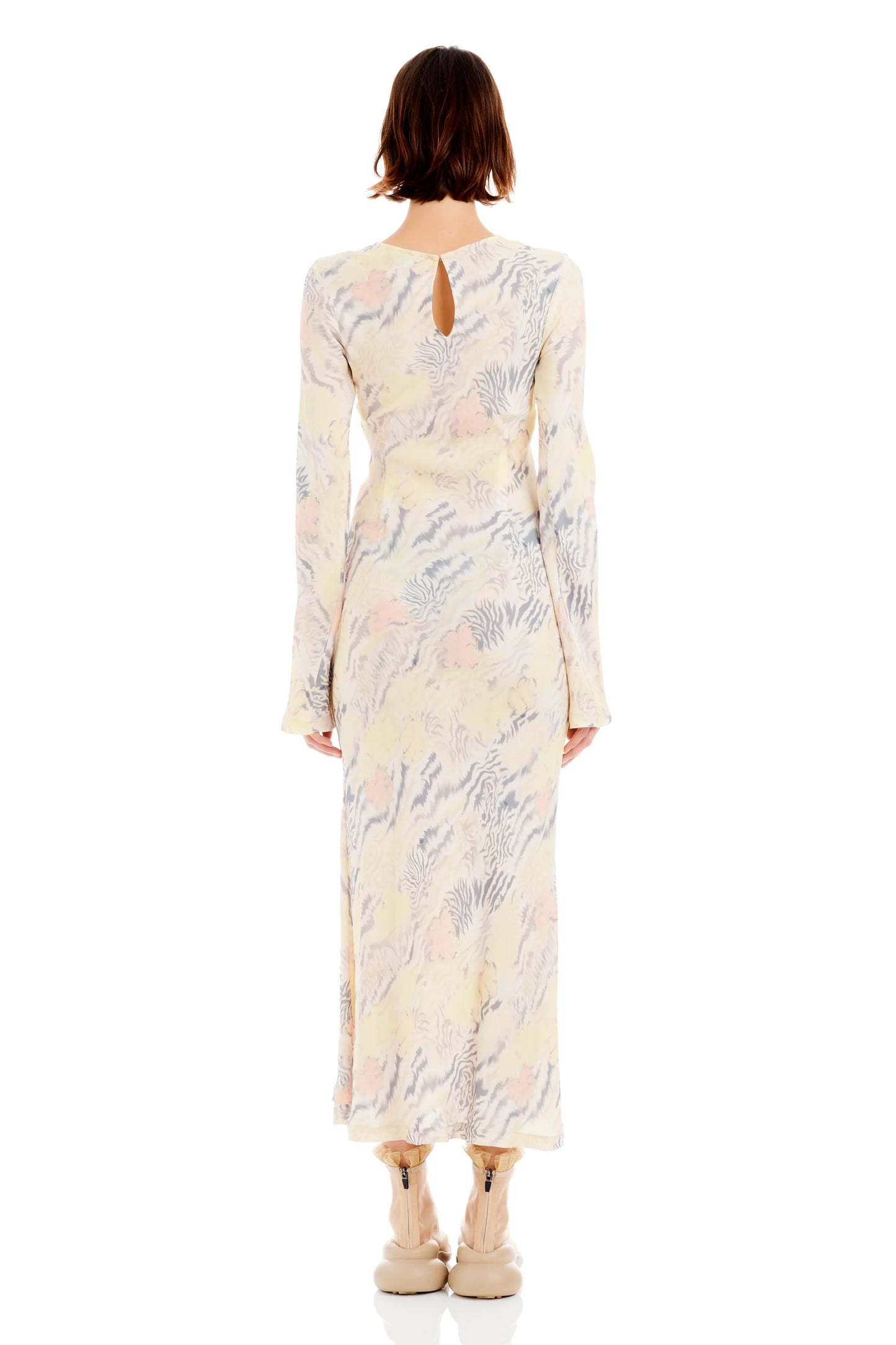 WASHED ZEBRA FLORAL YURI DRESS