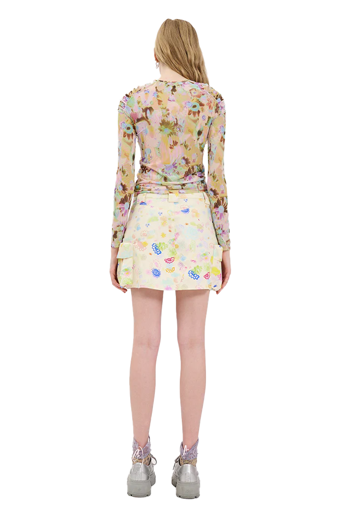 BLOOM DOODLE MINI CARGO SKIRT