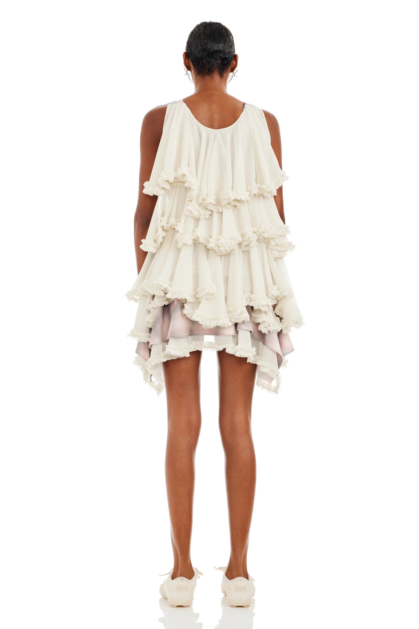 LAVENDER PLAID PHLOX MINI DRESS