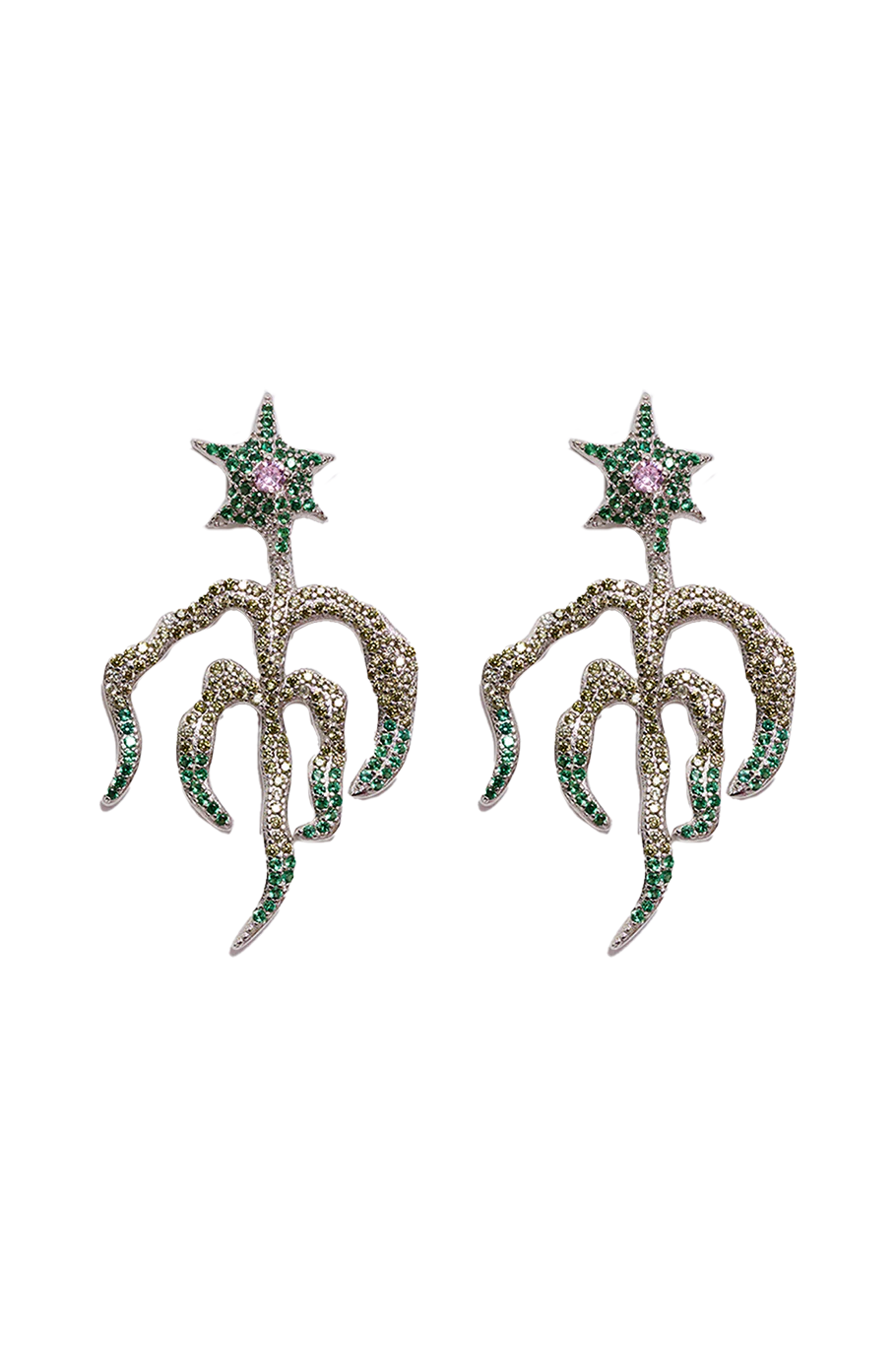 EMERALD STARBURST EARRING