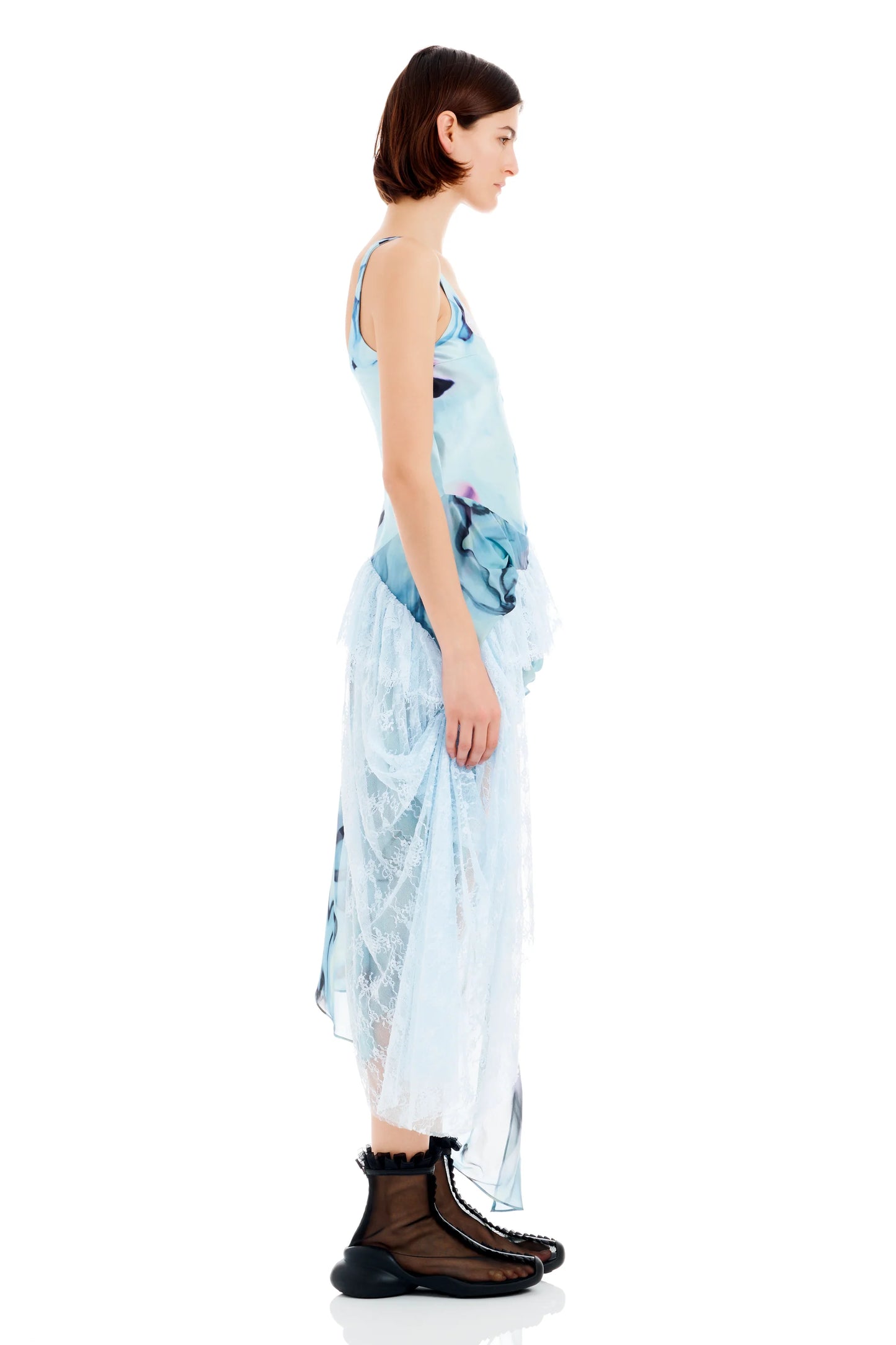 SKY WATERCOLOR FLORAL AMMI FANNY DRESS