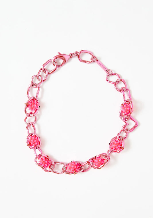 SPIKEEZ CHAIN NECKLACE LIGHT PINK