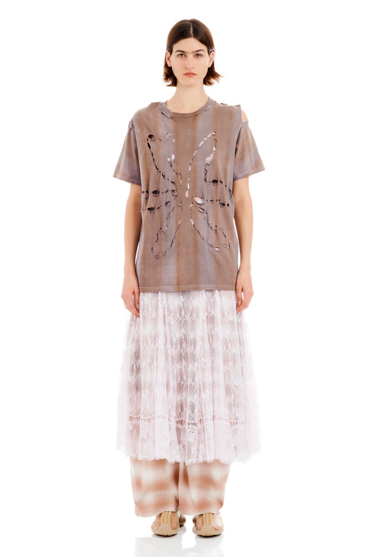 EARTH STRIPE REMNANT FLOWER TEE