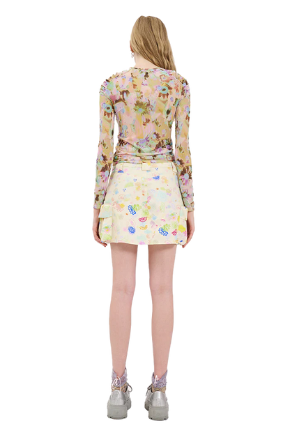 BLOOM DOODLE MINI CARGO SKIRT
