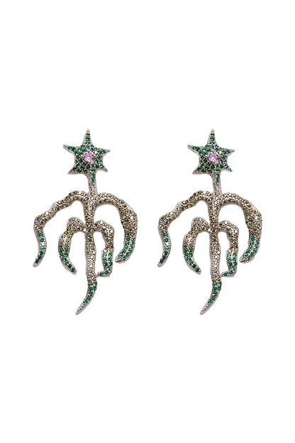 EMERALD STARBURST EARRING