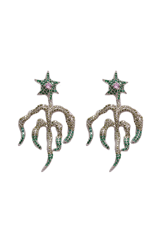 EMERALD STARBURST EARRING