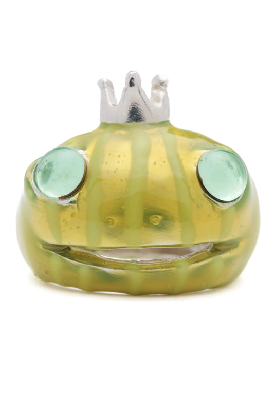 LIME STRIPE FROG PRINCE RING