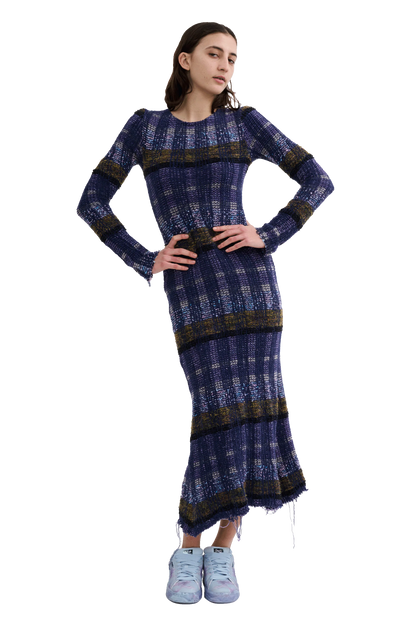 VITELLI PURPLE PLAID YURI DRESS