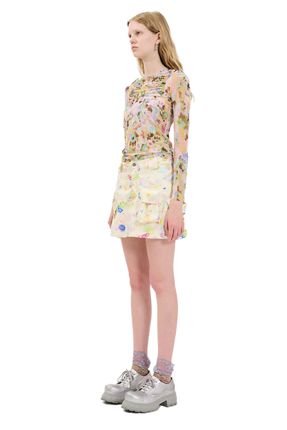 BLOOM DOODLE MINI CARGO SKIRT
