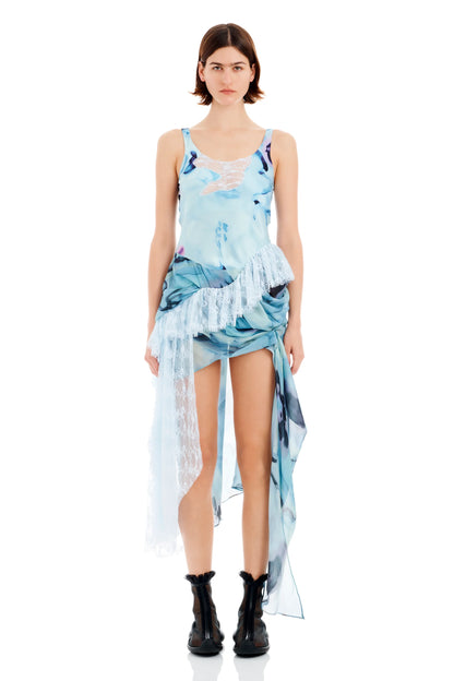 SKY WATERCOLOR FLORAL AMMI FANNY DRESS