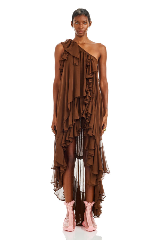 DARK BROWN VIOLET DRESS